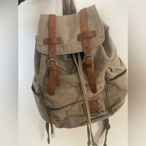 OXA Tan Canvas Backpack